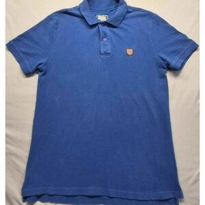Roots Canada Authentic Sporting Goods men's blue polo with logo sz M-M